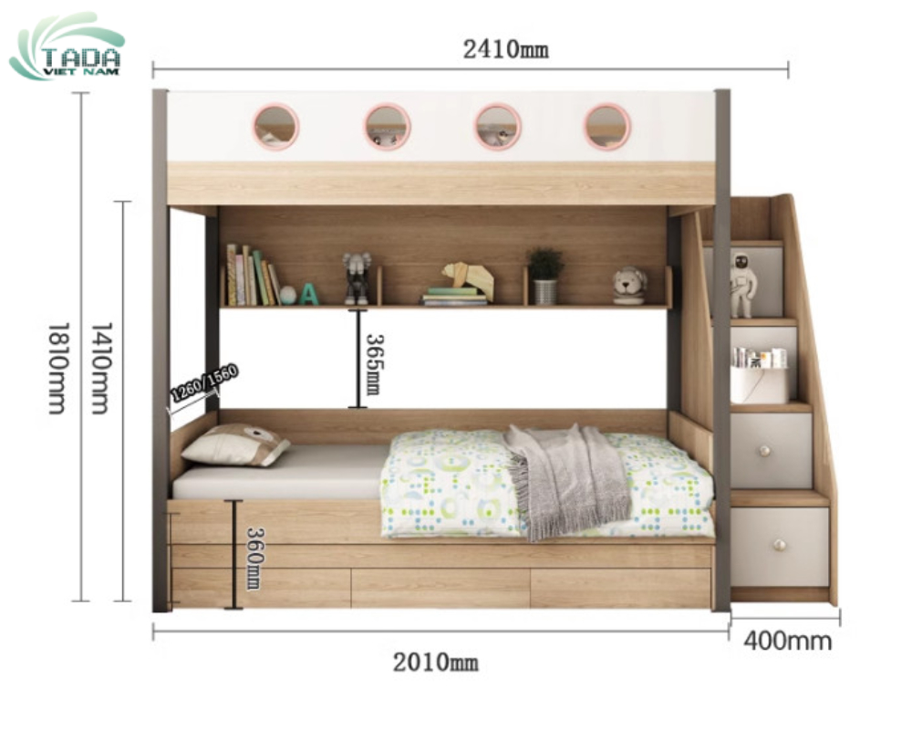 Tối Ưu Hóa Không Gian với Giường Tầng Thiết Kế Đặc Biệt - GT34