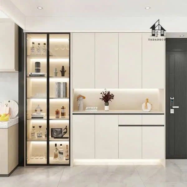 Mẫu tủ rượu đẹp 2026 thiết kế hiện đại cho phòng khách sang trọng