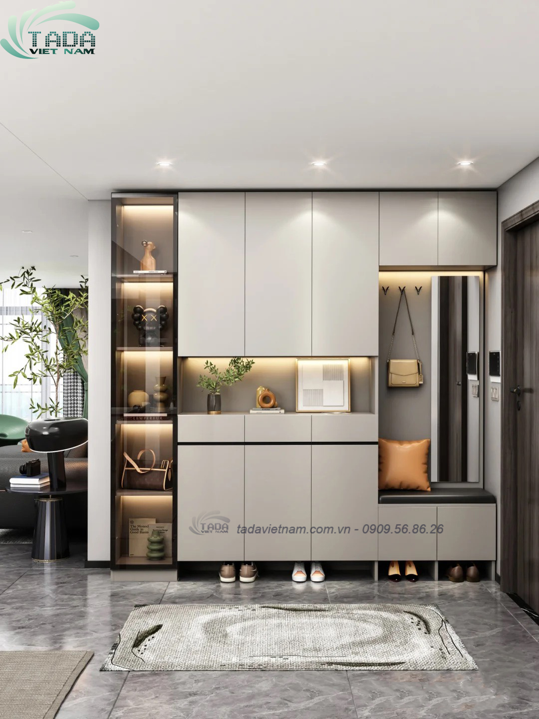 Tủ để giày dép, mẫu mới thiết kế sang trọng,chất liệu gỗ MDF thương hiệu TaDa Việt Nam TDTG16