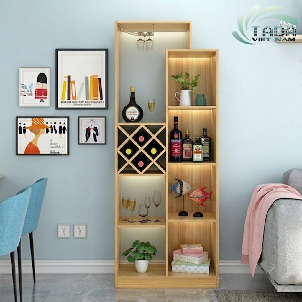 Mẫu Tủ Rượu Trang Trí Hiện Đại Với Hệ Đèn LED Độc Đáo - Thương Hiệu TADA Việt Nam - TDTR55