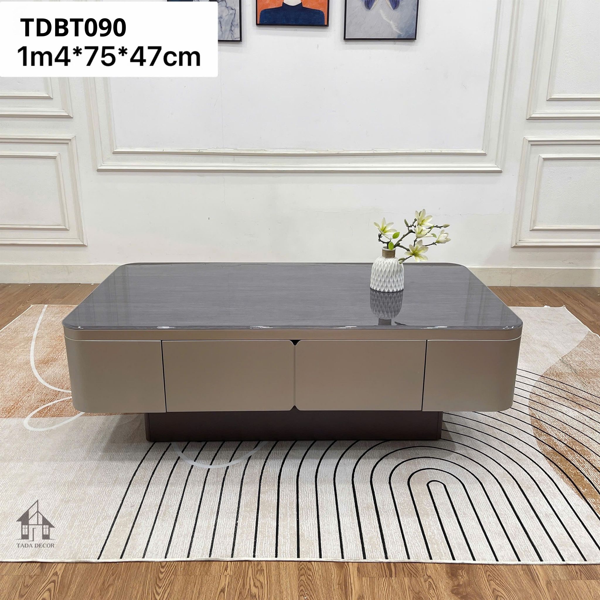 Bàn Trà Phòng Khách TDBT090 Mặt Đá Cẩm Thạch Dày Sang Trọng
