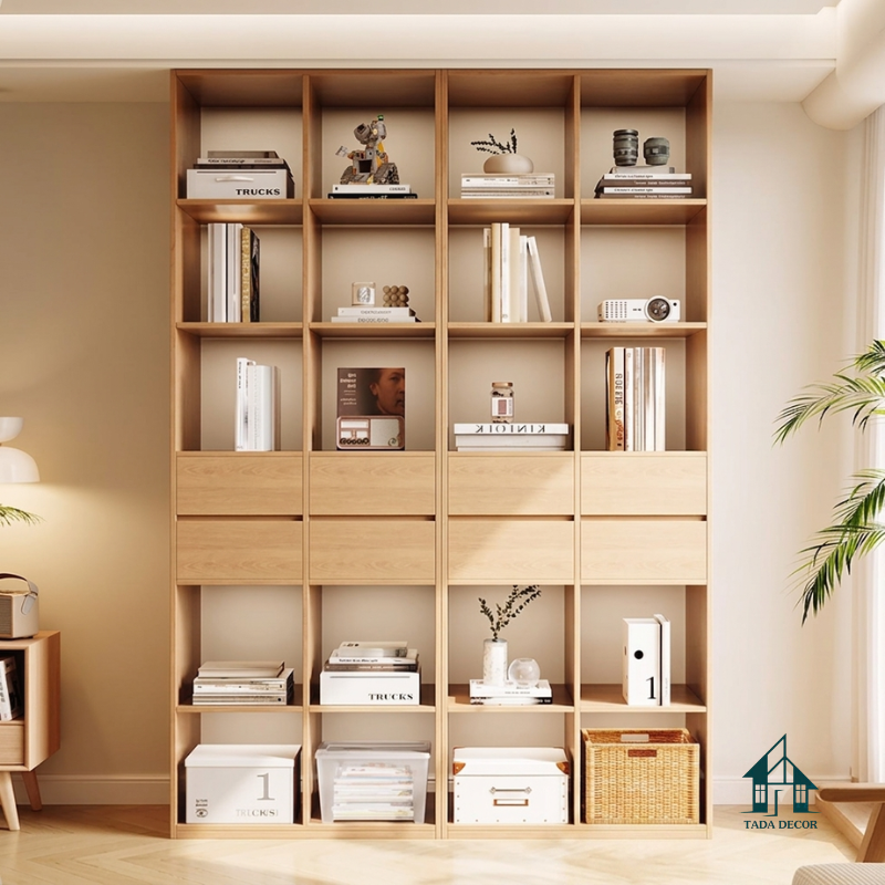 Kệ Sách Gỗ Hiện Đại TADA Việt Nam – Giải Pháp Lưu Trữ Thông Minh Cho Phòng Khách Và Phòng Làm Việc - TDKS887