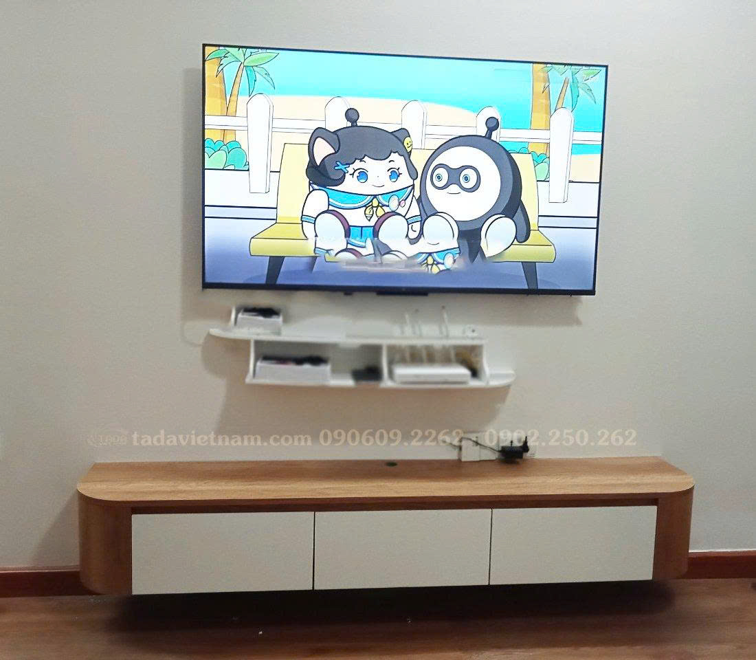 MẪU KỆ TIVI TREO TƯỜNG BO GÓC HIỆN ĐẠI – GIẢI PHÁP TỐI GIẢN CHO PHÒNG KHÁCH - Thương Hiệu TADA Việt Nam - TDTV110