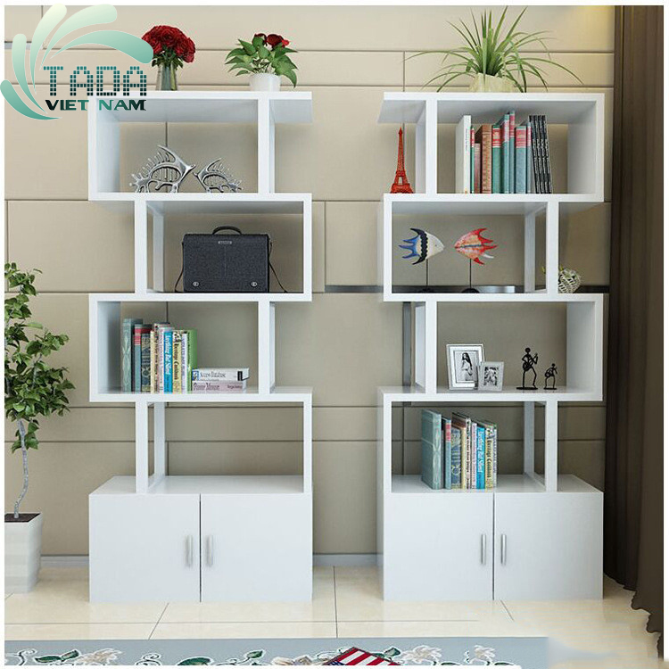 KỆ SÁCH ĐỨNG ZICZAC KẾT HỢP TỦ TADA TRẮNG - TD1248T