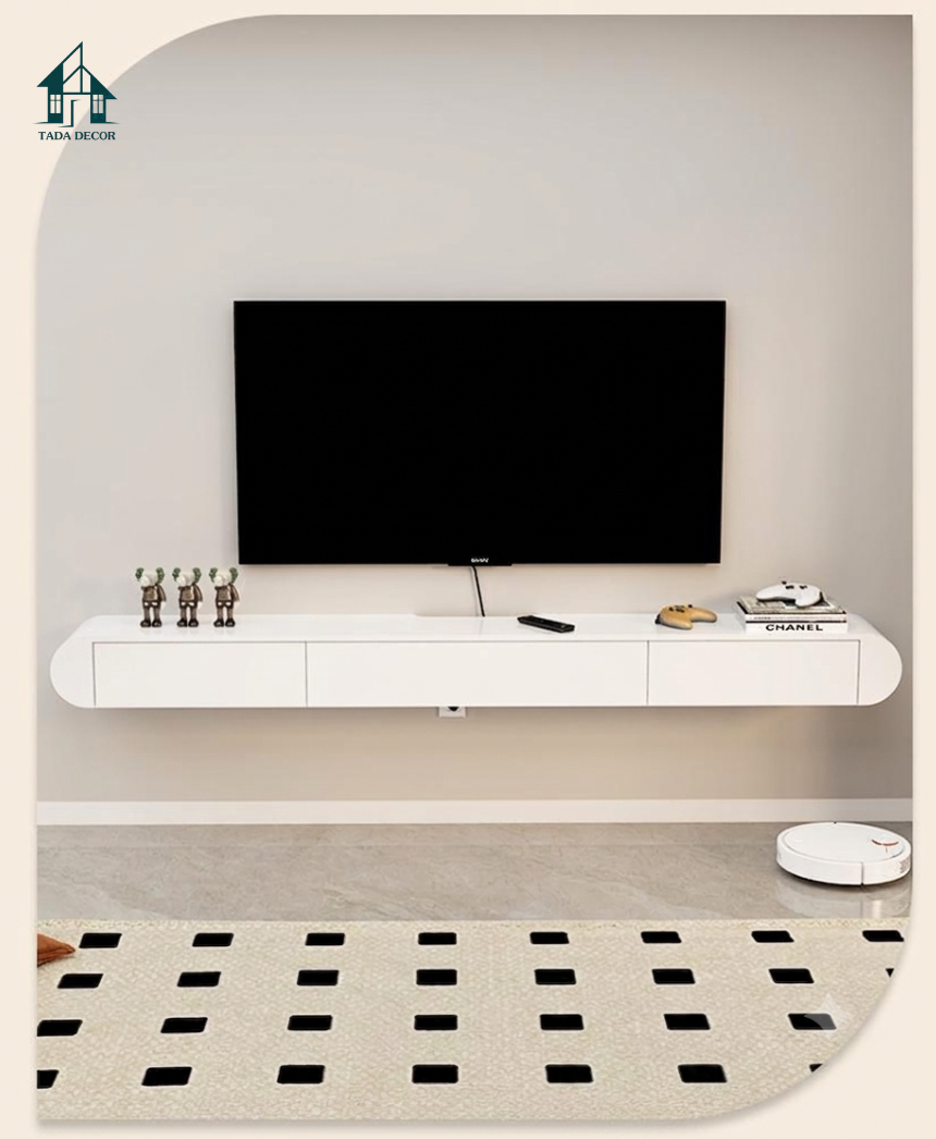 Mẫu kệ tivi treo tường phòng khách - 7