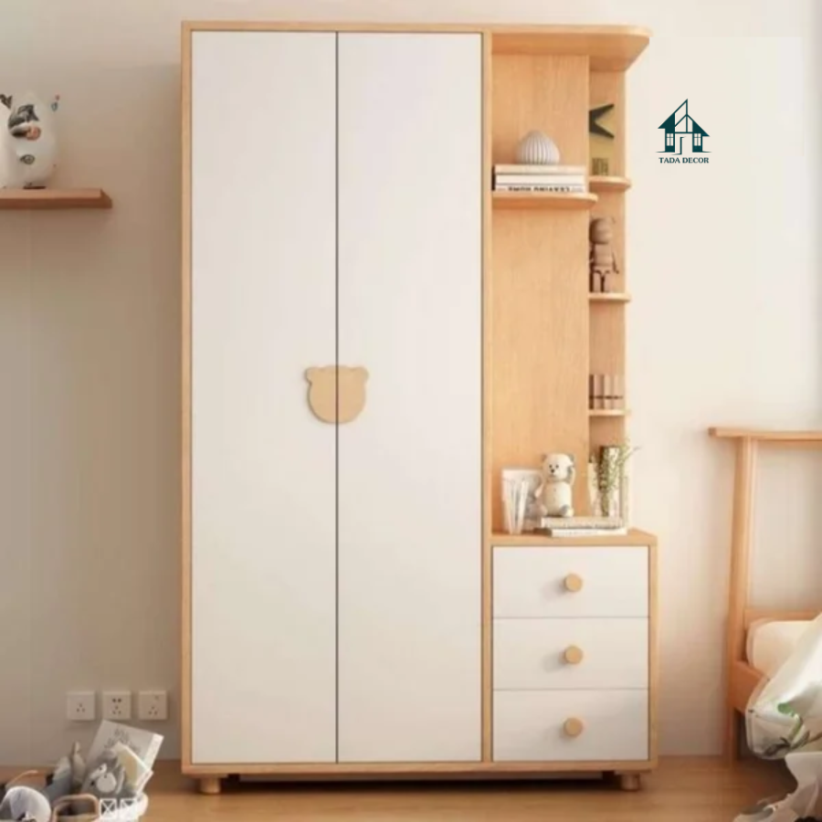 Tủ Quần Áo Hiện Đại Kết Hợp Kệ Trang Trí – Mẫu Tủ Quần Áo Gỗ Cao Cấp Cho Phòng Ngủ Tinh Tế - Thương Hiệu TADA Việt Nam - TQA714