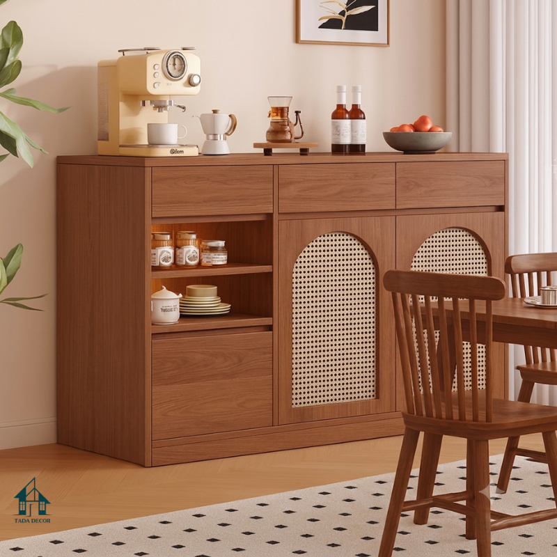 Tủ Đựng Chén Bát Làm Bằng Gỗ Công Nghiệp MDF Nhỏ Gọn Tiện Lợi Cho Gia Đình - Thương Hiệu TADA Việt Nam - TDTB714