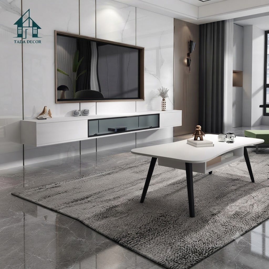 Kệ Tivi Treo Tường Chất Liệu Gỗ MDF - Phù Hợp Cho Không Gian Phòng Khách Nhỏ Gọn - Thương Hiệu TADA Việt Nam - TDTV116