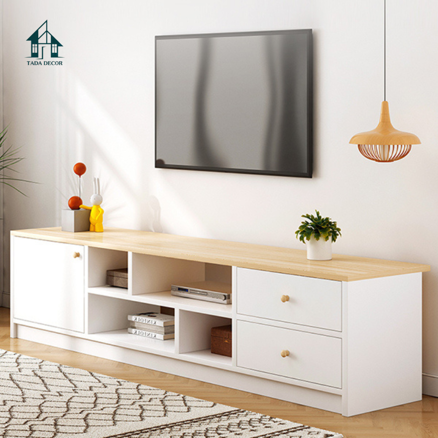 Kệ Tivi Hiện Đại Thiết Kế Tối Giản Sang Trọng, Chất Liệu MDF Lõi Xanh Chống Ẩm Vượt Trội - Thương Hiệu TADA Việt Nam - KTV202