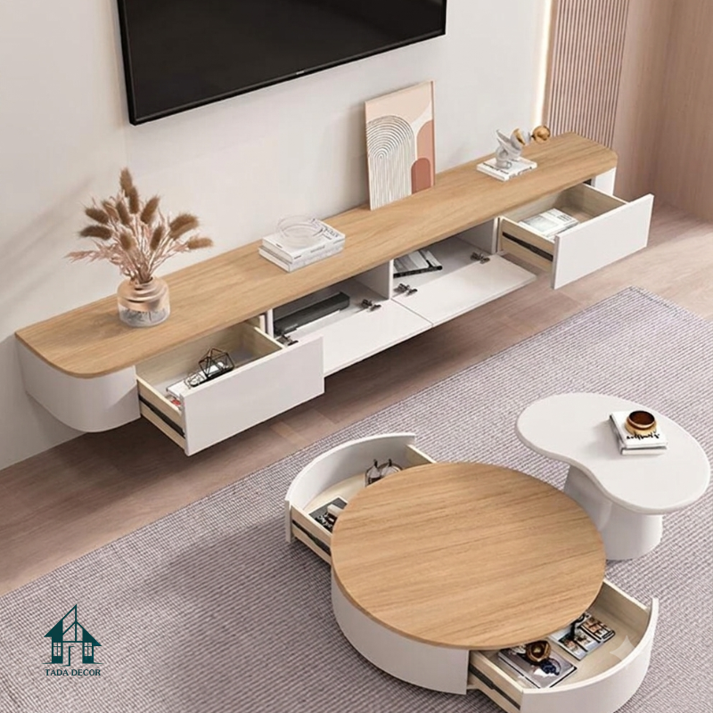 MẪU KỆ TIVI TREO TƯỜNG BO GÓC HIỆN ĐẠI – GIẢI PHÁP TỐI GIẢN CHO PHÒNG KHÁCH - Thương Hiệu TADA Việt Nam - TDTV110