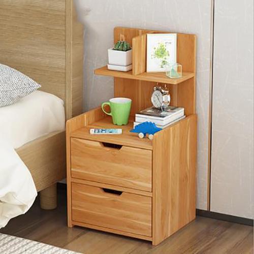 TỦ ĐẦU GIƯỜNG 2 NGĂN CÁNH LẬT KÈM KỆ VÂN GỖ TADA - TD1301V