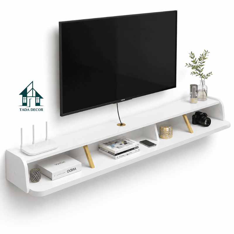 Kệ Tivi Treo Tường Hiện Đại Chất Liệu Gỗ MDF Phủ Melamine - Thương Hiệu TADA Việt Nam - TDTV117