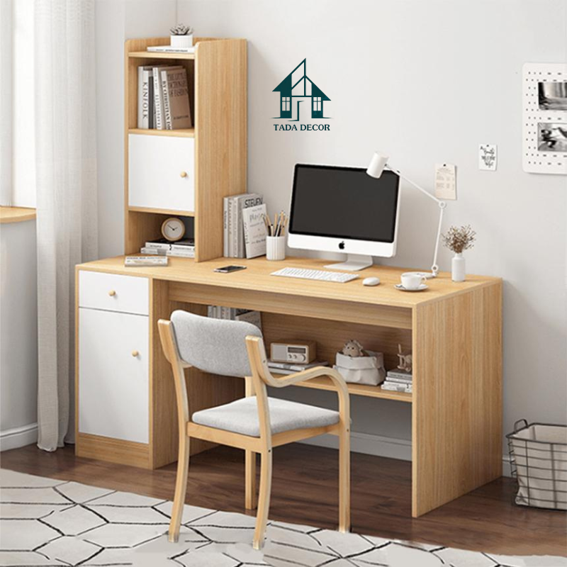 Mẫu Bàn Làm Việc Đa Năng Kết Hợp Kệ Sách - Thương Hiệu TADA Việt Nam - TDBH83