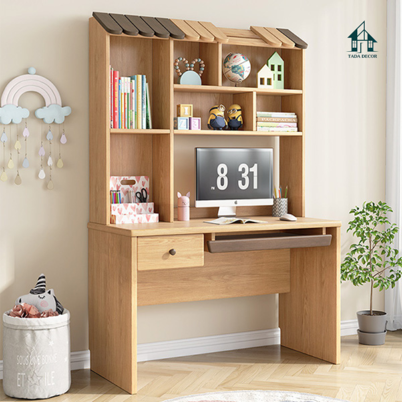 Bàn Học Liền Giá Sách Hình Mái Nhà – Bàn Học Trẻ Em Đa Năng - Thương Hiệu TADA Việt Nam - TDBH80