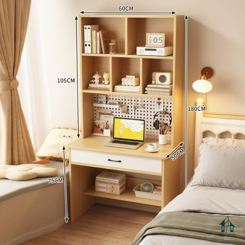 Bàn Học Liền Giá Sách Thông Minh Thương hiệu TADA Việt Nam - TADA2504