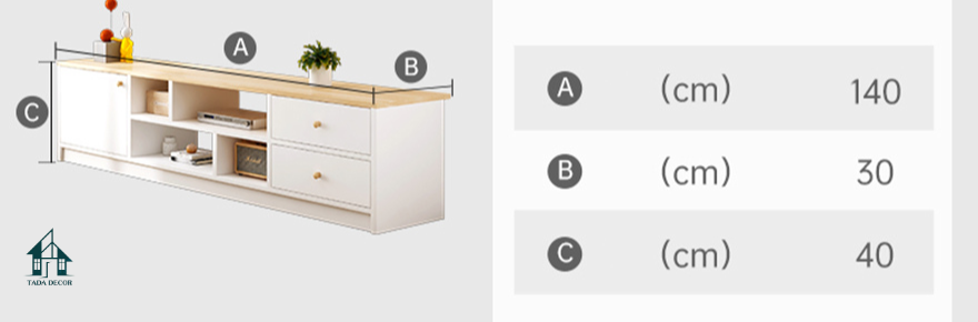 Kệ tivi gỗ công nghiệp mdf phối màu trắng vân gỗ - 5