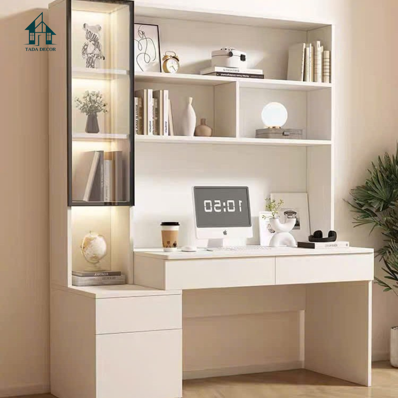 Bàn Làm Việc Liền Tủ Sách Cánh Kính - Thương Hiệu TADA Việt Nam - TDBH118