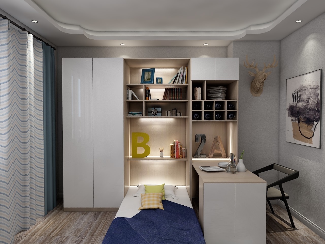 GIƯỜNG TỦ NGUYÊN KHỐI KẾT HỢP BÀN KỆ ĐA NĂNG