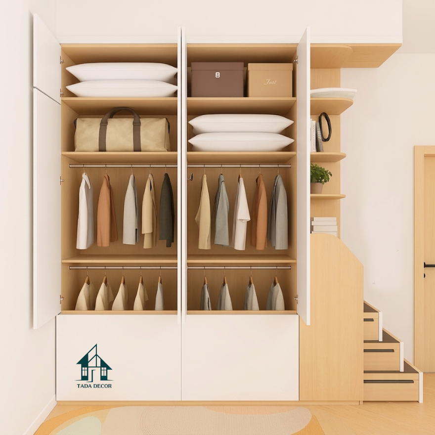 Giường ngủ đôi kết hợp tủ quần áo - 11