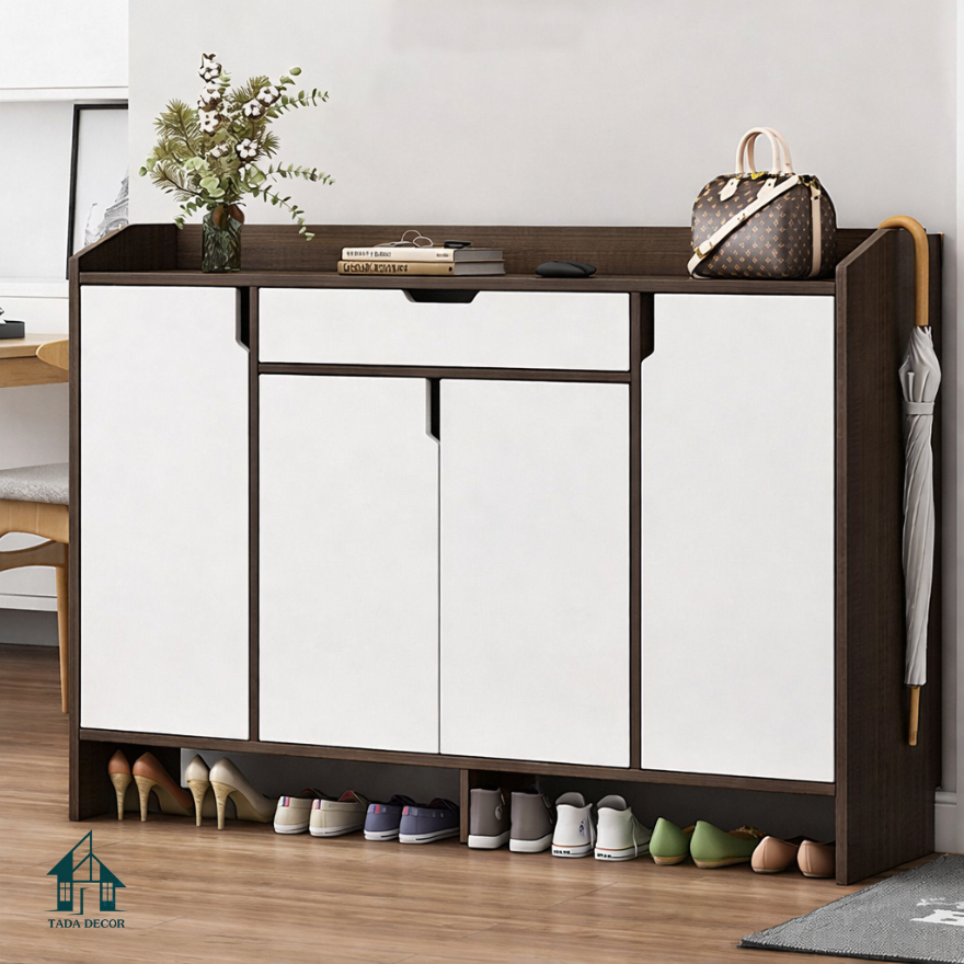 Tủ Giày Gỗ Công Nghiệp 4 Cánh – Đỉnh Cao Tiện Nghi Cho Phòng Khách Hiện Đại - Thương Hiệu TADA Việt Nam - TDTG106