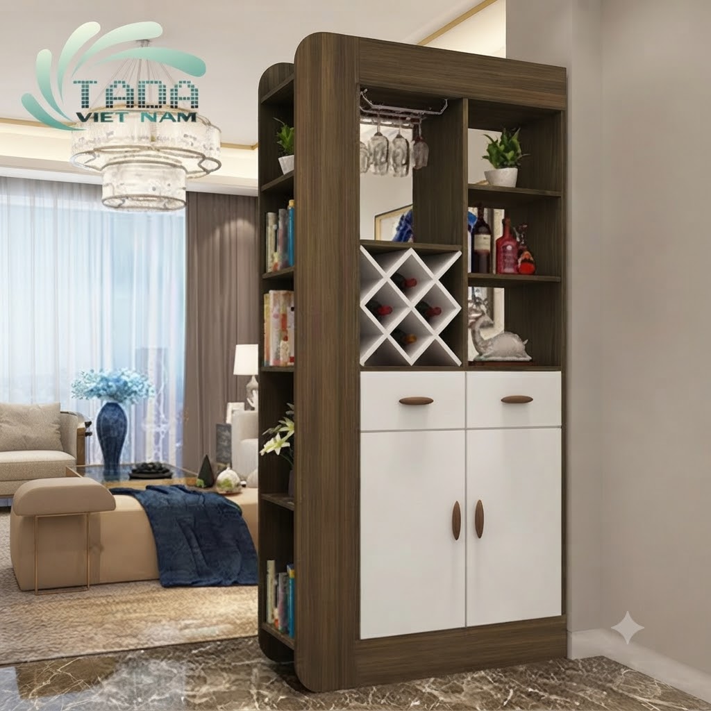 Tủ rượu trang trí chất liệu gỗ MDF thương hệu TADA- TD1611