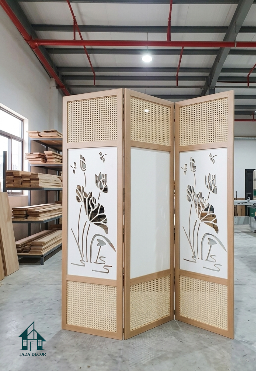 Feedback Bình Phong Phối Mây Họa Tiết Hoa Sen - Nét Đẹp Mộc Mạc Tinh Tế