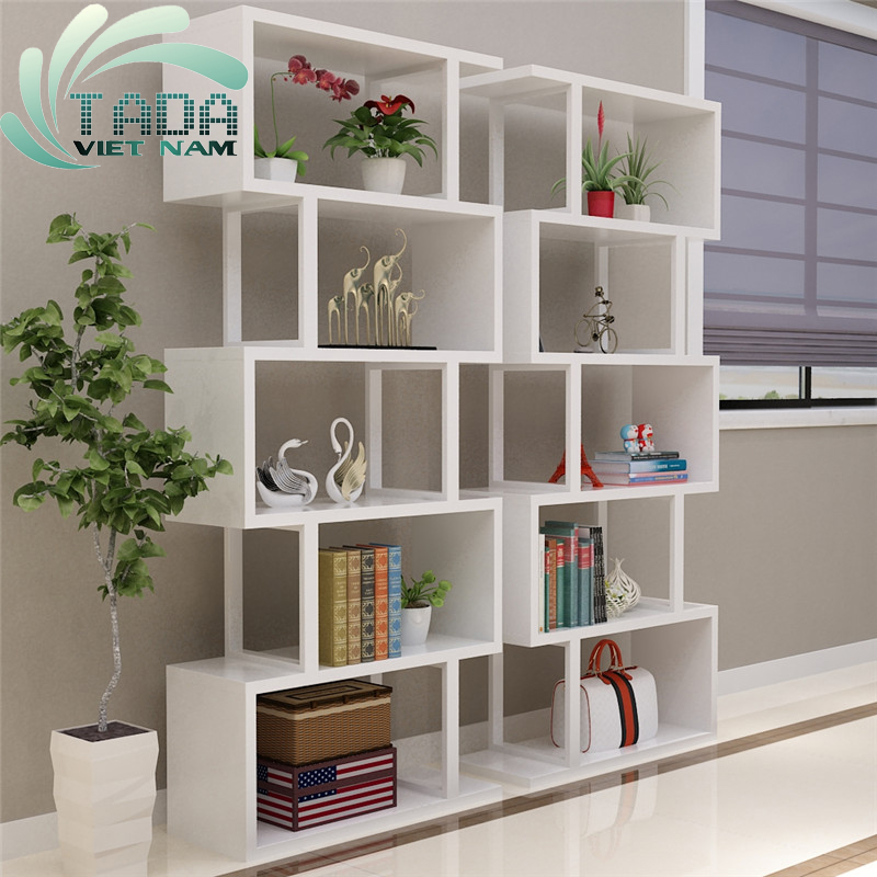 KỆ SÁCH ĐỨNG ZICZAC TADA TRẮNG - TD1247T