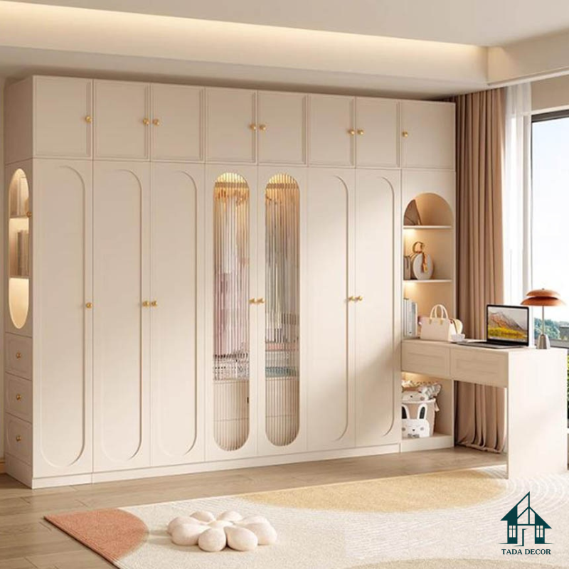 Tủ Quần Áo Gỗ Cao Cấp Thiết Kế Kịch Trần - Giúp Tối Ưu Không Gian Phòng Ngủ - Thương Hiệu TADA Việt Nam - TQA708
