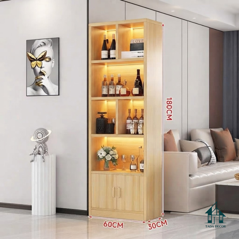 Mẫu Tủ Rượu Trang Trí – Giải Pháp Tủ Rượu Phòng Khách Sang Trọng Cho Căn Hộ - Thương Hiệu TADA Việt Nam - TDTR94