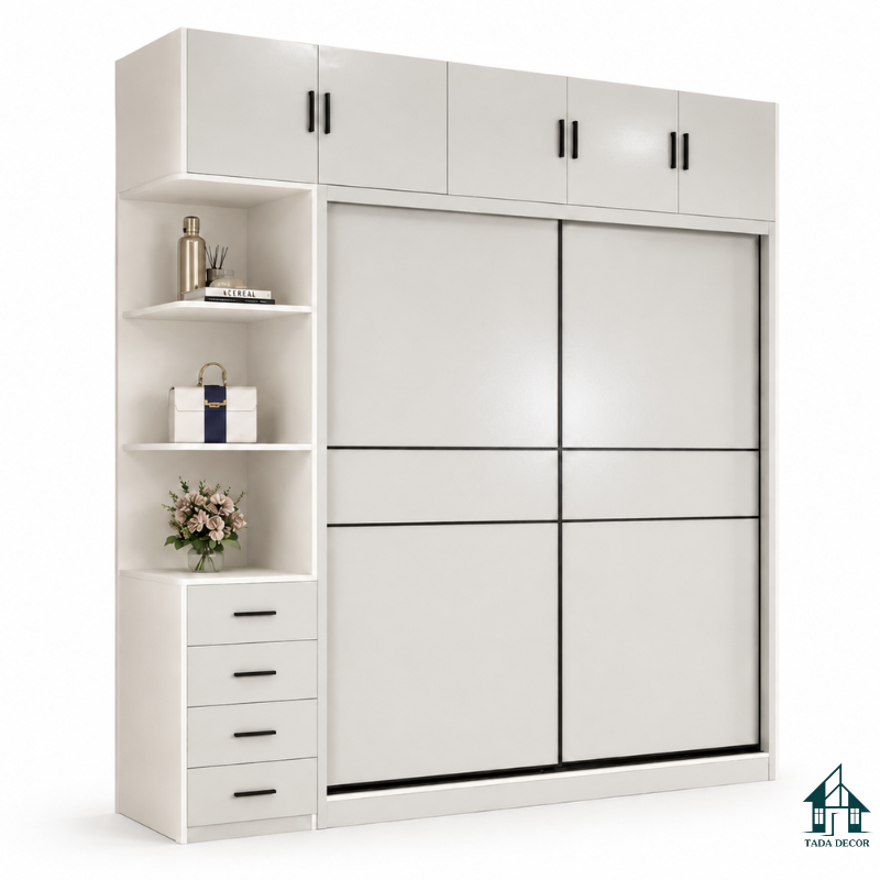 Mẫu tủ quần áo 2 cánh lùa kịch trần - 2