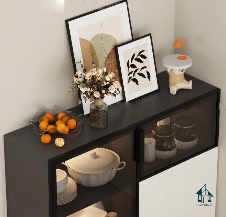 tủ đựng bát đĩa cánh kính hiện đại - 7