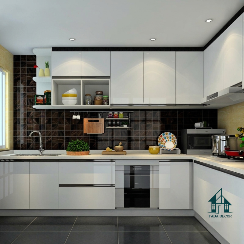 Mẫu tủ bếp chữ L hiện đại - 4