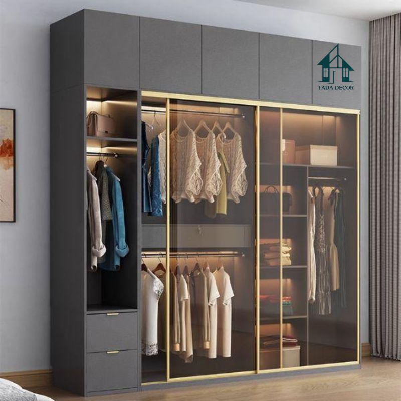 Tủ Quần Áo Kịch Trần Cánh Kính Sang Trọng – Thiết Kế Đột Phá Cho Phòng Ngủ - Thương Hiệu TADA Việt Nam - TQA719