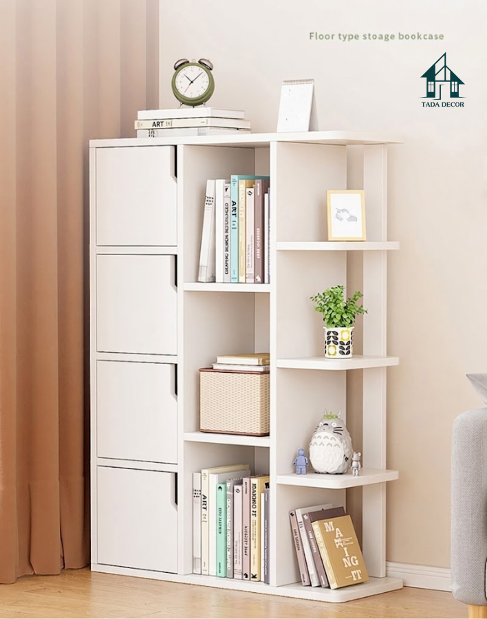 Kệ Sách Đa Năng 4 Tầng - Mẫu Kệ Sách Đẹp, Hiện Đại Giúp Tiết Kiệm Diện Tích - Thương Hiệu TADA Việt Nam - TDKS117