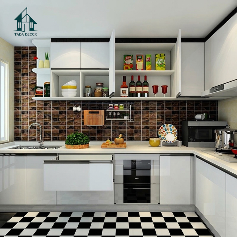 Mẫu tủ bếp chữ L hiện đại - 2
