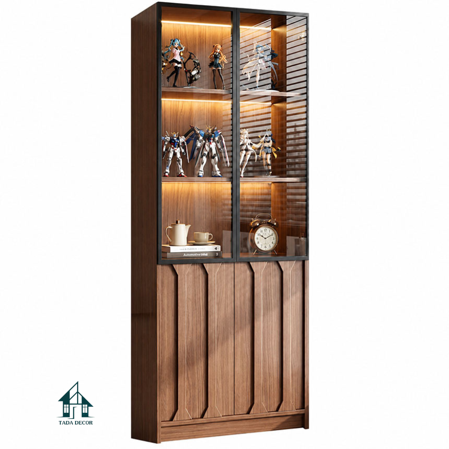 Ra Mắt Mẫu Tủ Trưng Bày Đa Năng Cánh Kính Đèn LED – Đỉnh Cao Tủ Trang Trí Phòng Khách Hiện Đại - Thương Hiệu TADA Việt Nam - TTB144