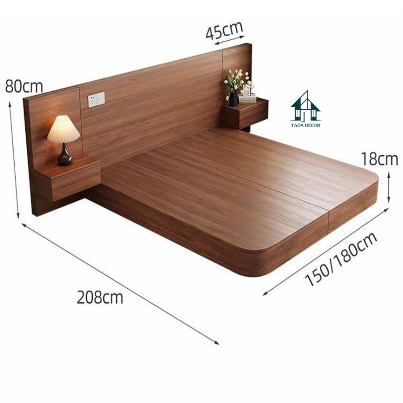 Giường ngủ có vách đầu giường liền tab - 3