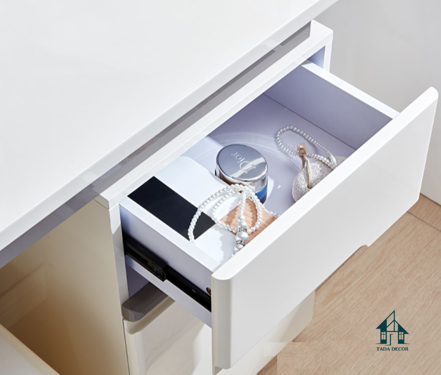Bộ bàn trang điểm gỗ màu trắng xám hiện đại - 4