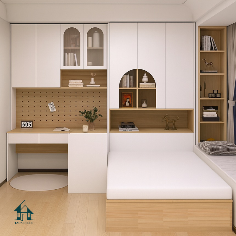 Giường Ngủ Liền Tủ Quần Áo Và Bàn Học Tối Ưu Diện Tích Thế Hệ Mới - Thương Hiệu TADA Việt Nam - TDGN17