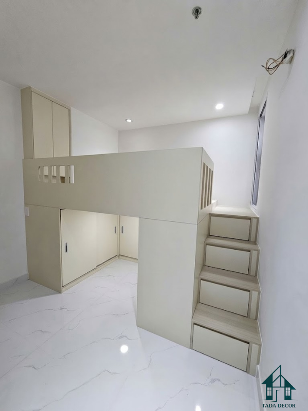 Giường Tầng Gỗ Tích Hợp Tủ Quần Áo Và Cầu Thang Hộc Kéo Thông Minh - Thương Hiệu TADA Việt Nam - TDGT130