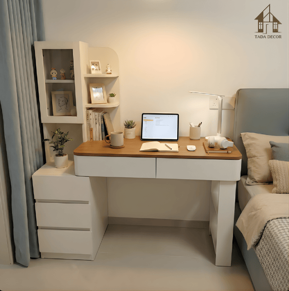 Feedback bàn học gỗ MDF hiện đại – Thiết kế đẹp, lưu trữ tiện lợi