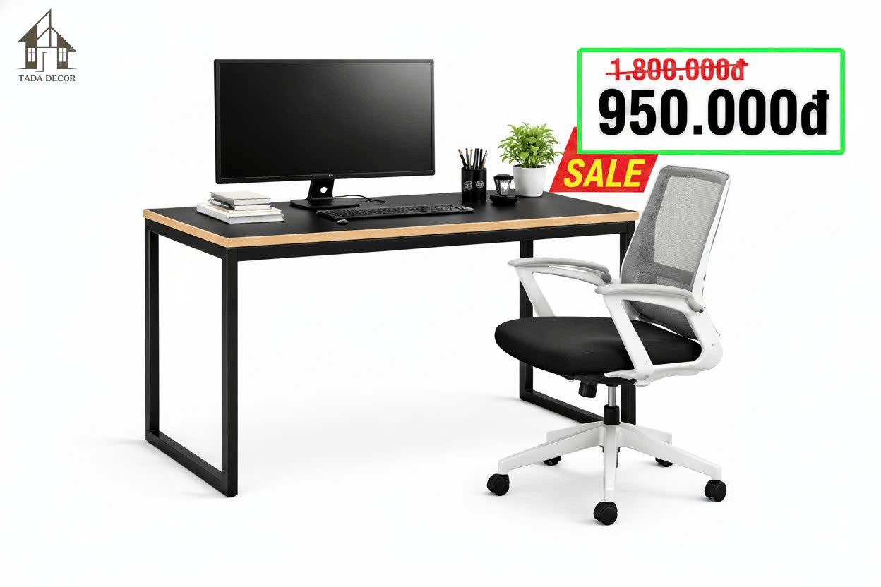 Xả kho bàn học - bàn làm việc văn phòng 1m2 – Giá tốt, bền đẹp | BLV01