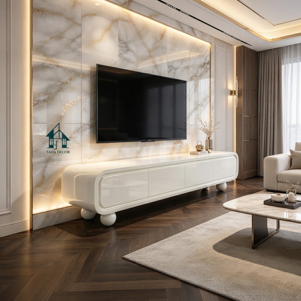 Khám Phá Mẫu Kệ Tivi Hiện Đại Thiết Kế Chân Tròn Độc Đáo - Thương Hiệu TADA Việt Nam - TDTV123