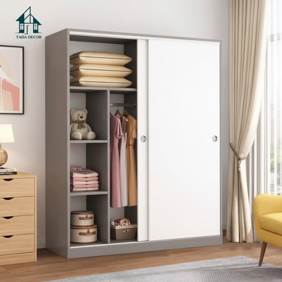 Tủ Quần Áo Gỗ Hiện Đại - Tủ Quần Áo Cánh Lùa Tối Ưu Diện Tích Phòng Ngủ - Thương Hiệu TADA Việt Nam - TQA716