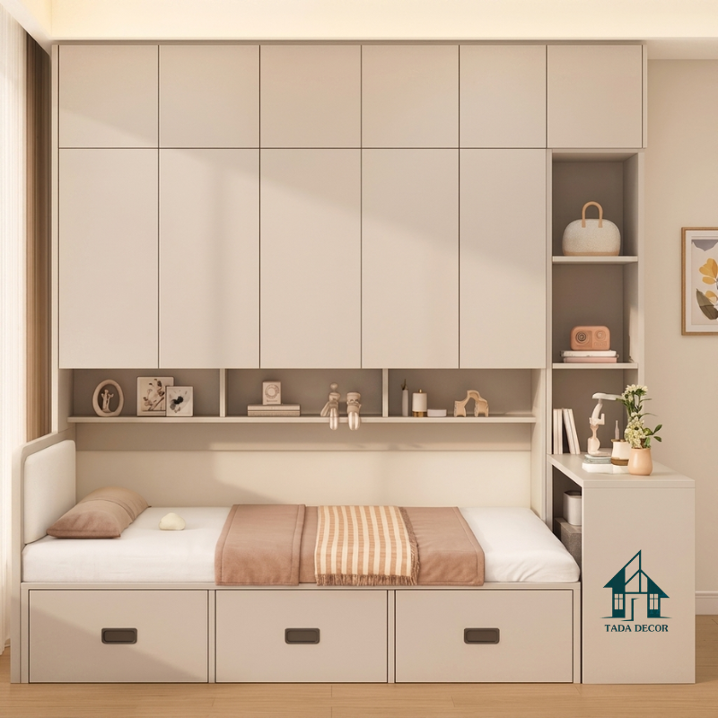 Combo Giường Liền Tủ Quần Áo Đa Năng - Hiện Đại - Thương Hiệu TADA Việt Nam - TDGN19
