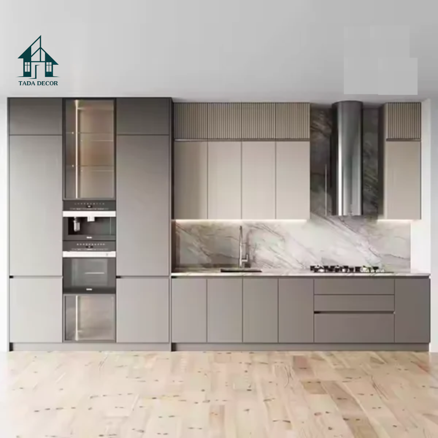 Mẫu Tủ Bếp Đẹp Thương Hiệu TADA Việt Nam - Hệ Tủ Bếp Hiện Đại Sang Trọng, Tích Hợp Đảo Bếp Cực Kỳ Tiện Nghi - TDTB723