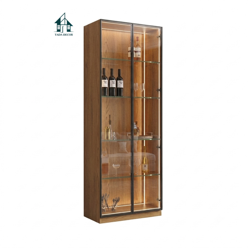 Tủ rượu cánh kính sang trọng cho phòng khách1
