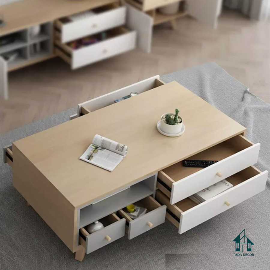 Bàn Trà Phòng Khách Tối Giản, Tích Hợp Ngăn Kéo Lưu Trữ Thông Minh - Thương Hiệu TADA Việt Nam - TDBT16