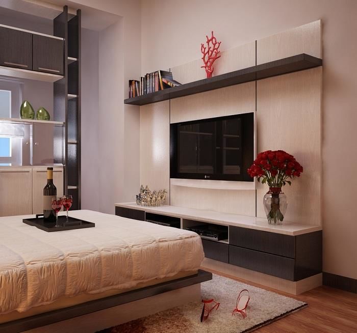 5 Ý tưởng trang trí thiết kế kệ tivi phòng ngủ cực sang trọng