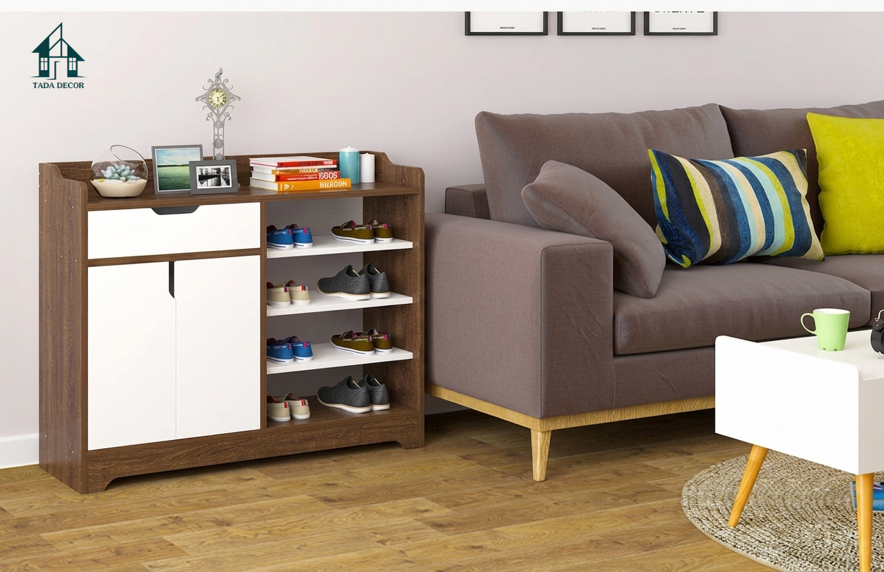 Kệ để giày dép nhiều tầng có tủ kín - 4